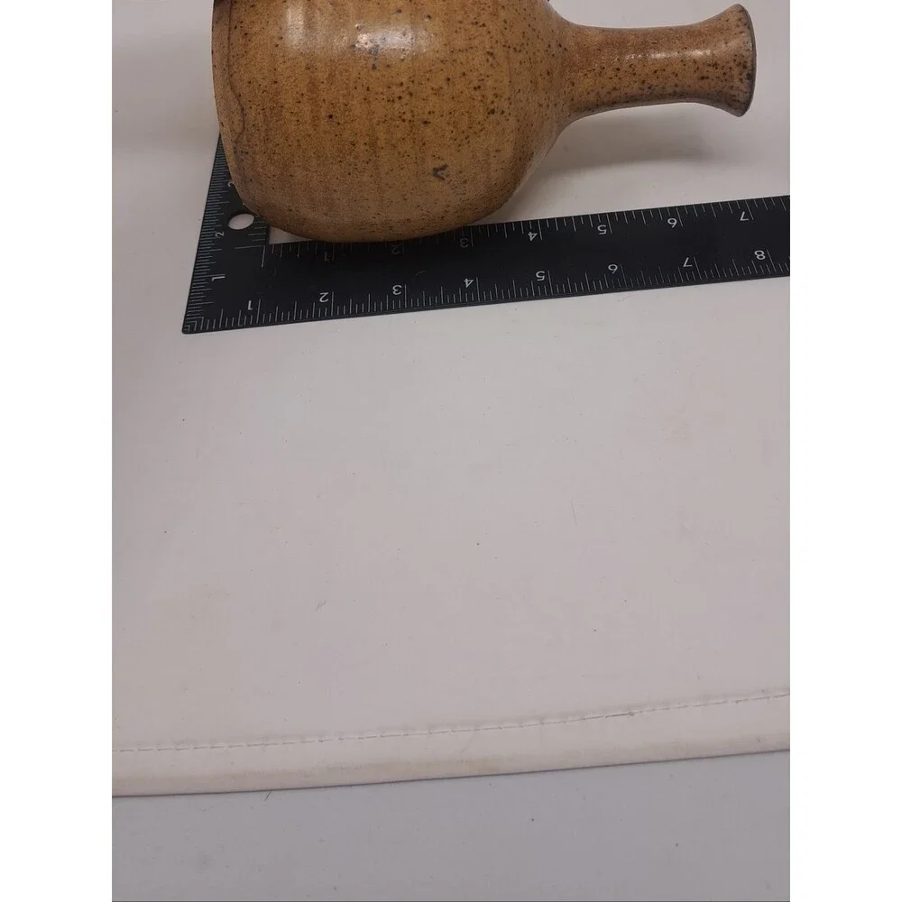 Vintage Studio Art Pottery Bud Vase Artist Signed Flowers Approx 70s 80s 7